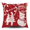 Amazon Transfronterizo Nueva Funda de Cojín Navideña Lino Decoración del Hogar Papá Noel Reno Funda de Cojín Funda de Sofá