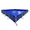 Tanque de peixes quadrado de lona espessa, grande capacidade, montável, tanque dobrável para criação de carpas com estrutura de tubo galvanizado, tanque de armazenamento de água