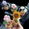 Perfume para Coche Aromaterapia Salida de Aire del Coche Fragancia Desodorización Suministros de Decoración Interior del Coche Adornos Tejidos en Maceta DIY