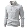 2026 Otoño Invierno Ropa de Punto Pulóver de Media Cremallera para Hombre Europeo y Americano Moda Juvenil Casual Capa Base