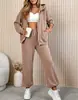 Traje de Pana de Estilo Europeo y Americano Nuevo para Mujer 2026, Chaqueta con Capucha y Cremallera Holgada y Pantalones Jogger, Conjunto Casual de Dos Piezas
