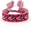 Pulsera de Cinta Tejida Estilo Étnico con Texto Bordado y Borlas, Pulsera Trenzada DIY, Diseño Simple, 104 Colores Disponibles, Pulsera Estilo Europeo y Americano