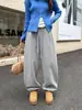 Pantalones de Pierna Ancha de Moda para Mujer 2026 Llegada Nueva de Invierno Terciopelo Plus Estilo Coreano Cintura Elástica Pantalones Plátano Pantalones de Chándal Casual Adelgazantes Pantalones Largos