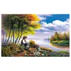 Fábrica de pintura al óleo digital DIY de nieve para ventana, venta al por mayor, marco combinado sin marco, buen marco interior estirado, estilo de generación de múltiples bordes