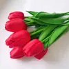 Flores Artificiales Transfronterizas, Tulipanes, Flores Artificiales, Sala de Estar Húmeda, Decoraciones de Mesa para Interiores de Lujo Ligero, Adornos Decorativos de Ramo