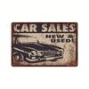 2024 Novo Logotipo Americano de Metal Estanho de Garagem Estilo Industrial Parede de Fundo para Oficina Automotiva Pintura Decorativa Suspensa Sem Moldura