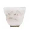Taza de calabaza nube-montaña de cerámica cocida simple con glaseado de hielo, taza de té de cerámica de alta gama para el hogar, taza maestra de juego de té kung fu de estilo chino de lujo ligero