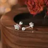 Mini Pendientes de Estrella de Cinco Puntas S999 Plata Pura Simples y Modernos Versátiles para Mujer Que No Necesitan Quitarse al Dormir Pendientes de Rosca C02262