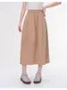 Falda Casual Elástica para Mujer Estilo Verano 2026, Diseño Clásico de Color Sólido con Botones de Flor, Falda Adelgazante, Moderna