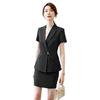 Traje pequeño de verano delgado para negocios gris de manga corta vestido gerente de catering de hotel capataz overol mujeres