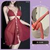 Lingerie Sexy com Decote Profundo em V e Design Vazado, Abertura na Virilha, Camisola Transparente, Roupa de Dormir Quente e Sedutora, Estilo Abstinence Qqny para Mulheres