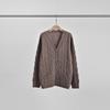 Pinrong 25 Otoño e Invierno Lp Nuevo Cárdigan de Cachemira Pura con Cuello en V para Mujer Chaqueta Gruesa Holgada de Punto Perezoso