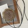 Tela Vintage Quema de Bordes Rosas Hechas a Mano Malla Camelia Cadena de Cuello Correa Estilo Fragante Flor de Muñeca Accesorios para la Cabeza