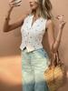 Desejo transfronteiriço AliExpress comércio exterior temperamento feminino roupas 2025 verão europeu e americano colete curto cardigã fino casaco