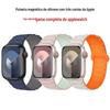 Adequado para Pulseiras Apple Watch para Apple Watch Séries 1-12/Ultra3/Se3 Segunda Geração Pulseira Magnética de Silicone com Três Contas