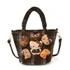 Bolso de Mano de Cuadros Maillard Estilo Nuevo Dibujos Animados Gato Kt Bolso Cruzado Pequeño de Muñeca de Peluche Retro Bolso Cubo de Niña