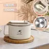 Temporada de Regreso a Clases Tazón para Ramen Instantáneo de Acero Inoxidable 304 Estilo Japonés con Drenaje, Gran Capacidad, Asa y Tapa, Lonchera