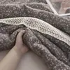 Colcha de Verão em Gaze de Algodão Puro de Camada Dupla, Estilo Ins, Fresca e Simples, com Renda Floral Pequena e Proteína de Casulo de Seda, Colcha de Algodão Puro de Camada Única/Dupla para Ar Condicionado