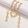 Novo Colar Geométrico Simples e Moderno Flor Oca Pulseira de Temperamento Conjunto de Brincos Personalizados Retrô para Mulheres Vida Diária