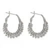 Pendientes de Aro Elegantes de Moda Estilo Francés Lujo Ligero con Circonita para Mujer con Diseño Único y Versátiles Aro Súper Brillante Venta al por Mayor