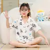 Pijama Nuevo para Niñas 2025 Verano Delgado Manga Corta Niños Niñitas Verano Bebé Conjunto Ropa para Casa Exterior