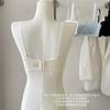 [Peito Puro] Roupa Íntima Pequena para Peito Juntado Conjunto Feminino Sutiã de Renda Sexy Francês Sem Aros