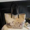Bolsa Tiracolo de Lona de Grande Capacidade Sacola de Compras para Mulheres Indo para a Aula Bolsa de Ombro de Desenho Animado Bolsa de Mamãe Bolsa Tote para Fitness Viagem