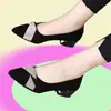 Sapatos femininos de outono novos com strass e salto baixo, sapatos pequenos de couro fosco com bico fino, sapatos de trabalho para o dia a dia com temperamento para mulheres