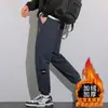 Calça Casual Masculina com Forro de Fleece e Espessura Aumentada, Nova Calça Quente de Veludo Cotelê para Outono e Inverno, Calça Jogger Esportiva Masculina com Patchwork