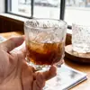Copo de Gelo de Vidro de Alta Qualidade, Copo de Uísque Criativo e Esteticamente Agradável com Padrão de Geleira, Copo de Bebida Alcoólica, Xícara de Café, Copo de Água
