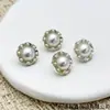 Botões bordados com pérolas, feitos à mão, cardigã de moda estilo Chanel, camisa, terninho, botões de metal, acessórios de botões decorativos DIY