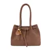 Moda Coreana e Japonesa padrão simples trançado 2026 nova bolsa de ombro de grande capacidade para o outono feminino bolsa de antebraço para o trabalho