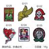 Pegatinas de Tela Bordadas Pegatinas de Tela Estilo Punk Accesorios para Ropa de Payaso Decoración de Equipaje de Muerte Pegatinas Bordadas de Estilo Creativo Venta al por Mayor