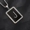 Colar Pingente Quadrado Preto com Gota de Óleo de 26 Letras Transfronteiriço Amazon Mais Vendido Pingente Distintivo de Liga Corrente de Suéter