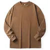 Camiseta de Manga Larga Lavada Vintage Pesada 320g Talla Grande para Hombre Xh 260, Top Retro Holgado de Moda con Copos de Nieve.