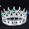 Tiara de Novia de Venta Caliente Transfronteriza Corona Redonda de Cristal Redondo Barroco de Alta Gama Corona de Princesa Cumpleaños Accesorios de Boda Lote