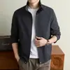 Chaqueta Casual para Hombre con Cuello Alto Estilo Old Money 2026 Otoño Nueva Ligera Madura Casual Ropa Exterior Chaqueta Cortavientos para Hombre