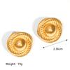 Europeo y americano ins acero inoxidable acero titanio chapado en oro de 18 quilates hilo trenzado aretes de borla con cuentas redondas aretes aretes