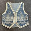 Vestido de Tirantes Tie-Dye Verano Yunnan Guizhou Hecho a Mano Teñido con Plantas Índigo Ropa Étnica Venta al por Mayor Vestido de Vacaciones