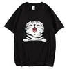 Camiseta Estampada no Peito com Gatinhos de Animal Natal Masculino
