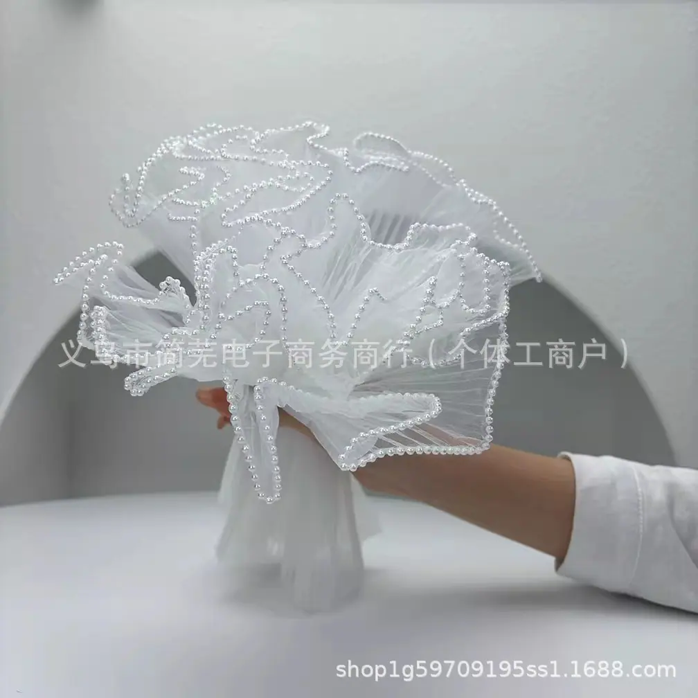 sku8_珍珠白色波浪纱宽28cm-长4米 【10包】