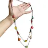 Collar Casual de Cuerda Trenzada con Cuentas de Corazón Largo para Mujer 2025 Nuevo Estilo Étnico Retro Diseño de Nicho Cadena para Suéter