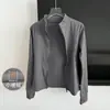 Nueva Chaqueta de Ropa de Yoga para Mujer para Deportes al Aire Libre Cortavientos y Cálida de Cuello Alto de Manga Larga con Cepillado Doble Cara Top de Fitness