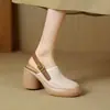 Sandalias de Plataforma con Suela Gruesa, Huecos y Tacón Grueso para Mujer, Verano 2024, Punta Redonda, Tira Única, Talón Abierto, Calzado Estilo Romano
