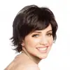 Peruca Europeia e Americana 2022 Temperamento Feminino Moda Cabelo Curto Cacheado Marrom Fofo Fibra Química Cabelo Headwear Fabricantes Ponto de Venda Geração de Cabelo