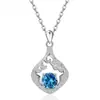 Colgante de Plata de Ley S925 con Diamantes Completos Estilo Ins Transfronterizo Europeo y Americano Collar de Gota de Agua con Doce Piedras de Nacimiento para Mujer Amazon