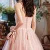 Vestido de Noche Rosa sin Tirantes Diseño de Ensueño de Hada Vestido para Ceremonia de Mayoría de Edad Graduación Anfitriona Actuación en Escenario para Mujeres