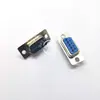 Enchufe D-SUB DB9 cabeza hembra de goma azul tipo placa de montaje en línea conector de orificio de pin de 9 núcleos puerto serie VGA RS232 tipo soldadura