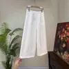 Pantalones Rectos Jacquard Bordado Estilo Chino Nuevo Casual 2026 Verano Nuevo Estilo Nacional Pantalones de Cintura Elástica para Mujer