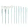 Set de 12 Brochas de Maquillaje Azules tipo Campanilla de Viento Transfronterizo, Amigable con la Piel y Fácil de Aplicar, Suministro Directo del Fabricante, Nuevo Modelo Recomendado por Maquilladores